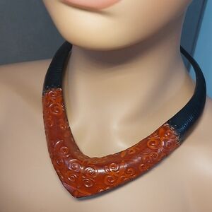 Handmade Leather Statement Necklace